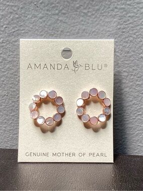 NWT Amanda Blu Pink Mother of Pearl Earrings